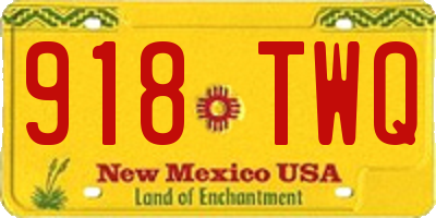 NM license plate 918TWQ