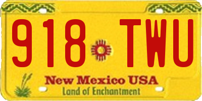 NM license plate 918TWU