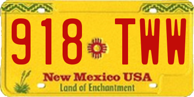 NM license plate 918TWW