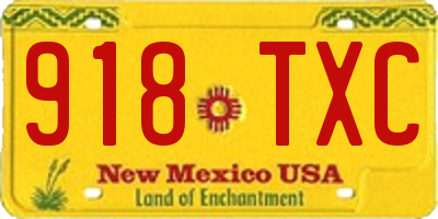 NM license plate 918TXC