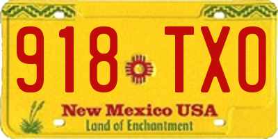 NM license plate 918TXO