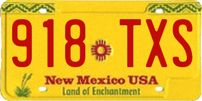 NM license plate 918TXS