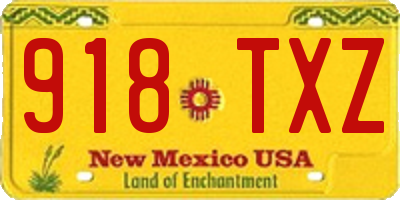 NM license plate 918TXZ