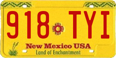 NM license plate 918TYI