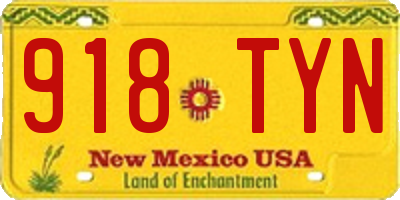 NM license plate 918TYN