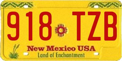 NM license plate 918TZB