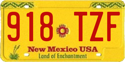 NM license plate 918TZF