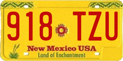 NM license plate 918TZU