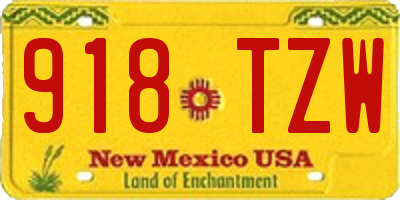 NM license plate 918TZW