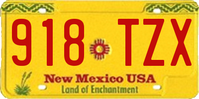 NM license plate 918TZX