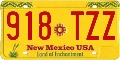 NM license plate 918TZZ