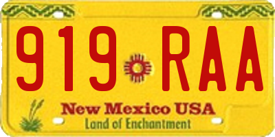 NM license plate 919RAA