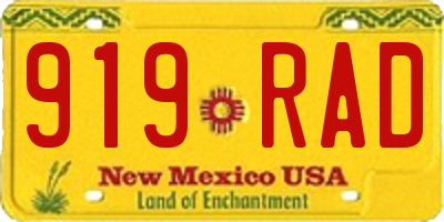 NM license plate 919RAD