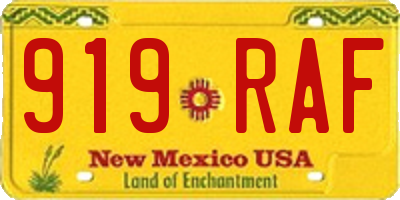 NM license plate 919RAF