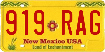 NM license plate 919RAG