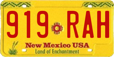 NM license plate 919RAH