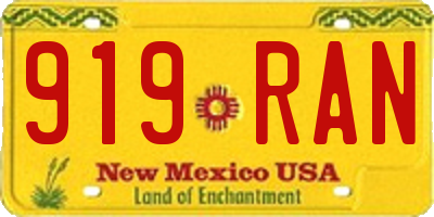 NM license plate 919RAN