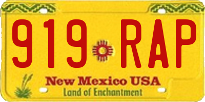 NM license plate 919RAP