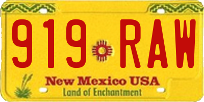 NM license plate 919RAW