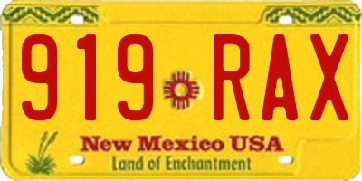 NM license plate 919RAX