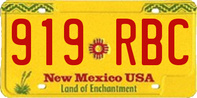 NM license plate 919RBC