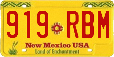 NM license plate 919RBM