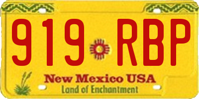 NM license plate 919RBP