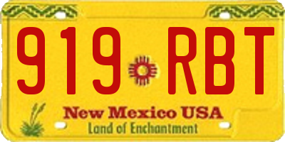 NM license plate 919RBT