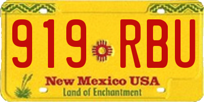 NM license plate 919RBU