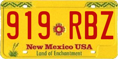 NM license plate 919RBZ