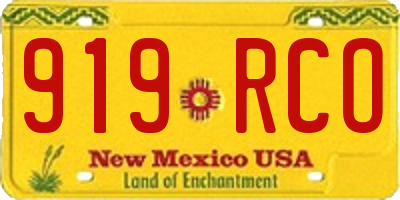 NM license plate 919RCO