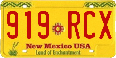 NM license plate 919RCX
