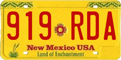 NM license plate 919RDA