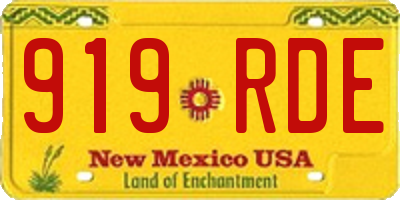 NM license plate 919RDE