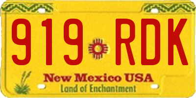 NM license plate 919RDK