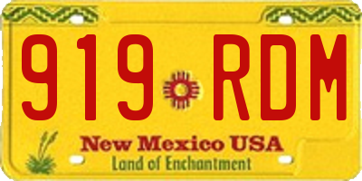 NM license plate 919RDM
