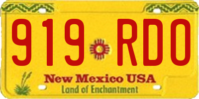 NM license plate 919RDO