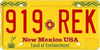 NM license plate 919REK