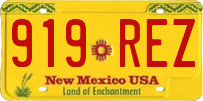 NM license plate 919REZ