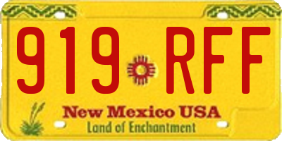 NM license plate 919RFF
