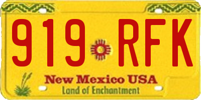 NM license plate 919RFK