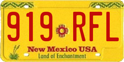 NM license plate 919RFL