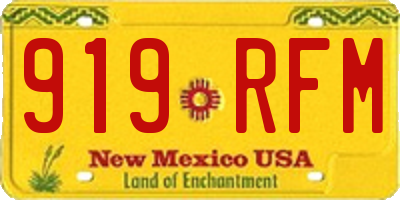 NM license plate 919RFM