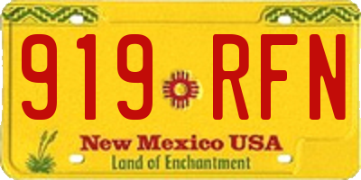NM license plate 919RFN