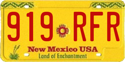 NM license plate 919RFR