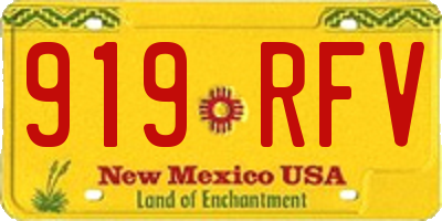NM license plate 919RFV