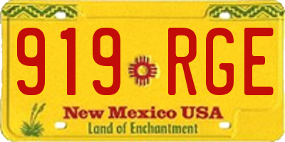 NM license plate 919RGE