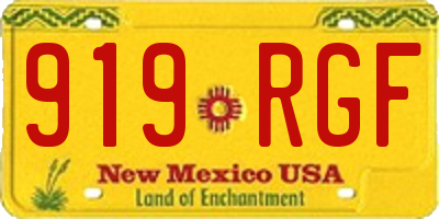 NM license plate 919RGF
