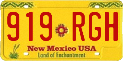 NM license plate 919RGH