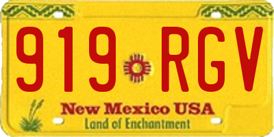 NM license plate 919RGV